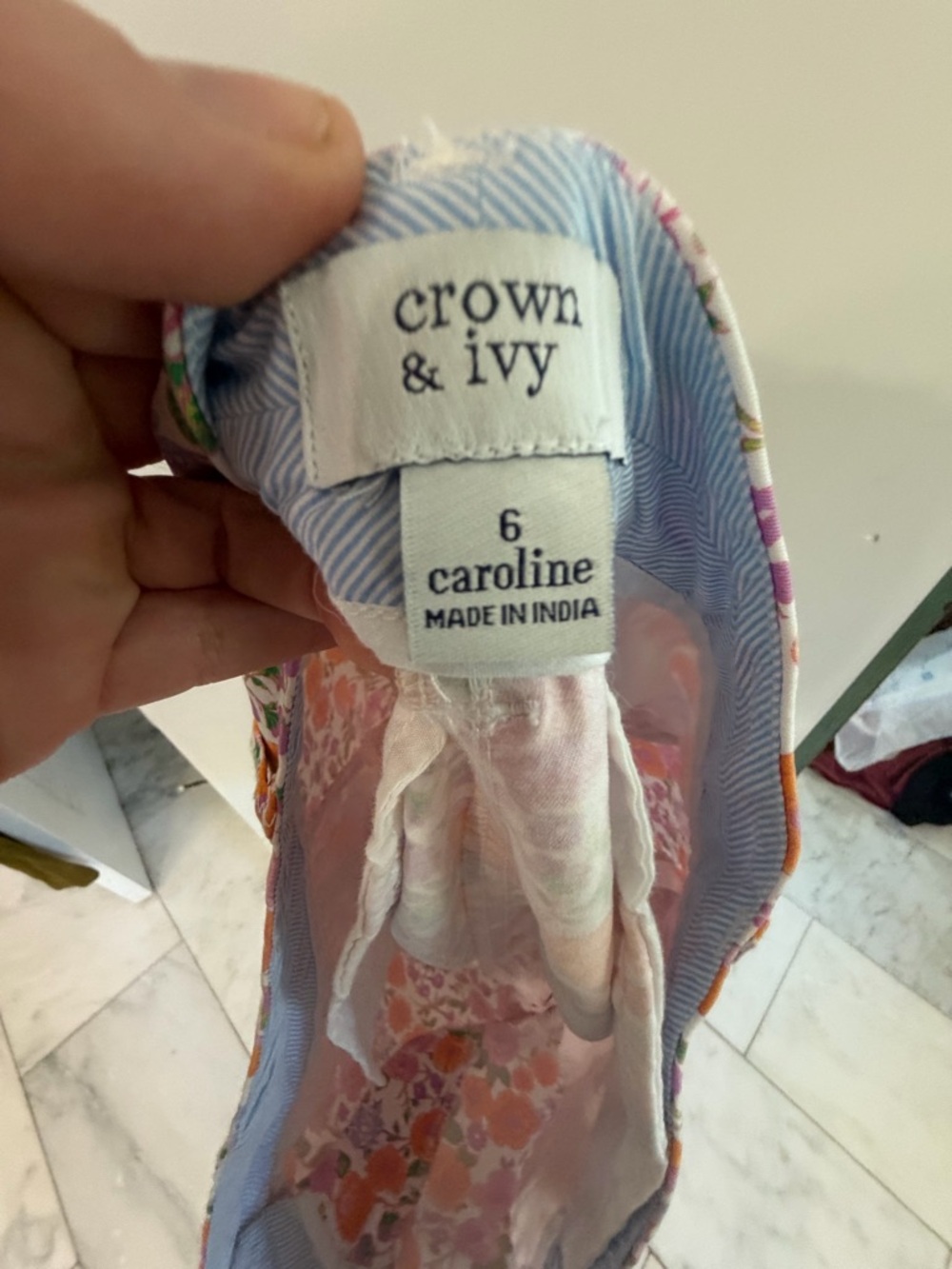 Crown & Ivy Caroline Pink Orange Floral Shorts Summer Preppy Cotton Women’s 6 - Picture 5 of 7